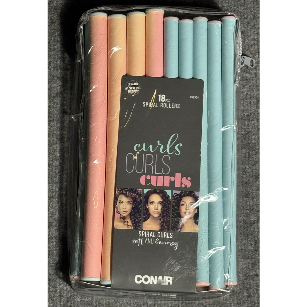 Conair 18-Piece Spiral Rollers Curls Flexible Soft and Bouncy - 62504
